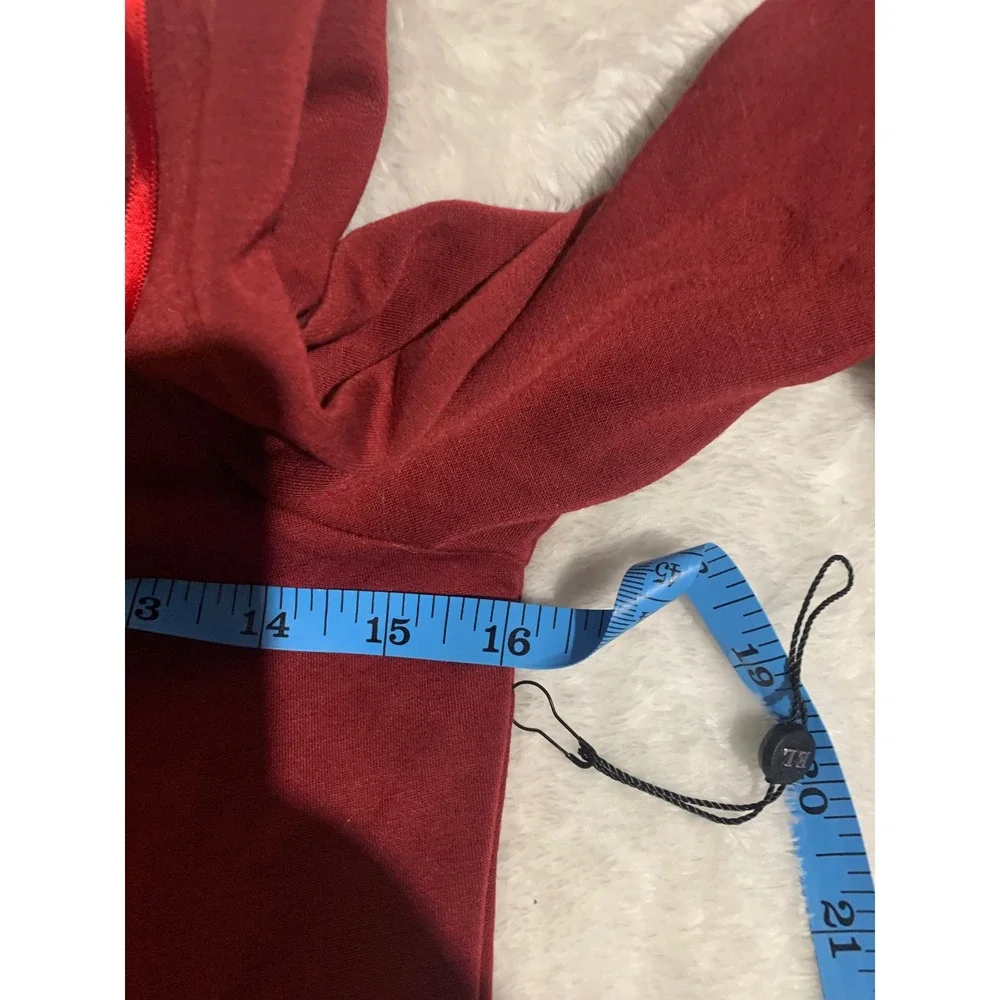 Emerson Lang Burgundy Red Off The Shoulder Long Sleeve Top Kids Large